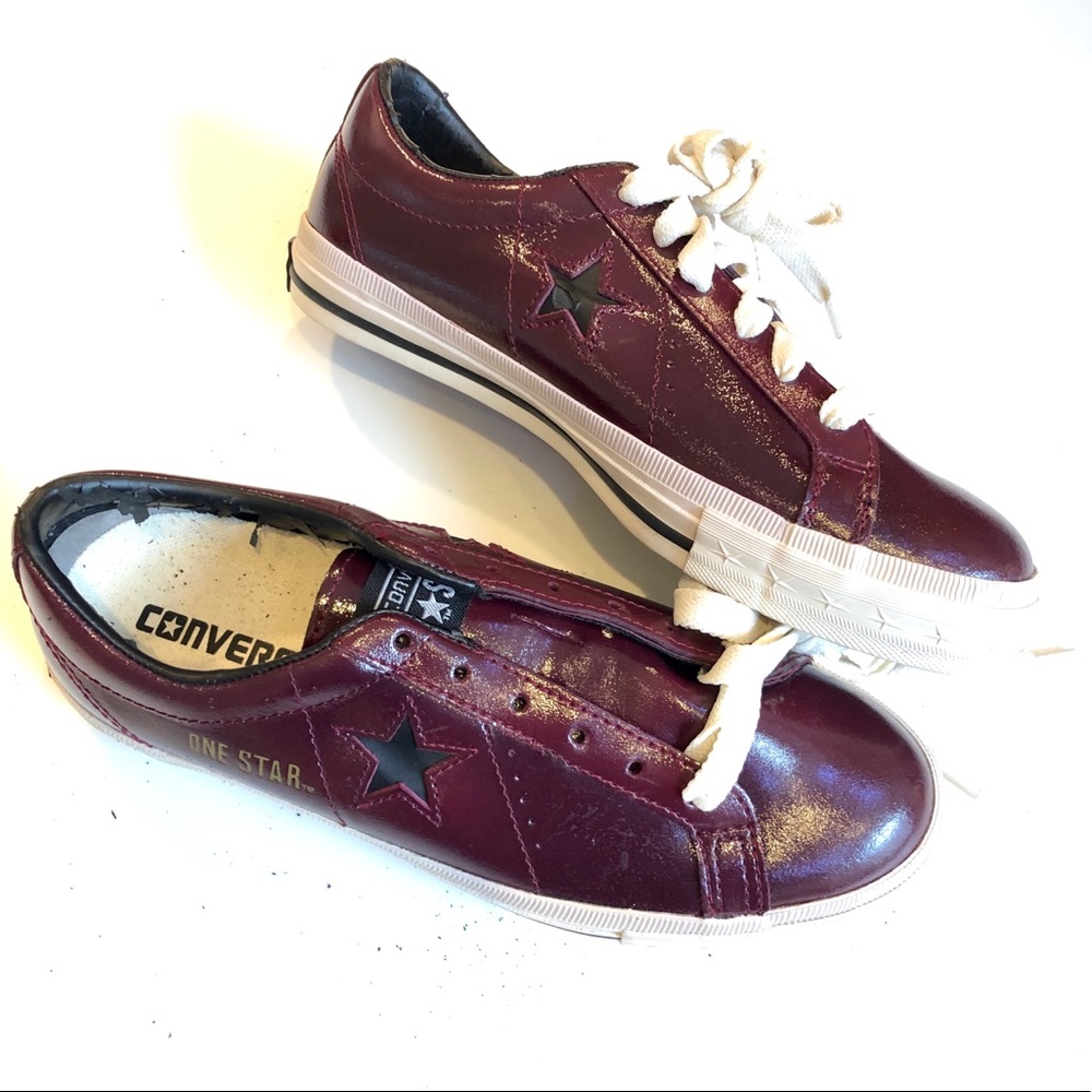 NEW CONVERSE LEATHER ONE STAR LOW-TOP  SNEAKERS 8